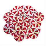 Peppermint Candy Die Cut Stickers, set of red and silver Christmas stickers for holiday craft projects.