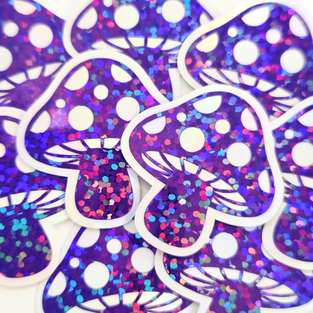 Turquoise Mushroom Stickers, Vinyl Die-Cuts for Woodland Fairycore DIY Crafts, Handmade Toadstools