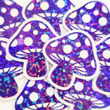 Dark Green Mushroom Stickers, Vinyl Die-Cuts for Woodland Fairycore Crafts, Scrapbook Embellishments