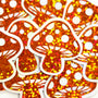 Orange Mushroom Sticker Bundle, Die-Cut Woodland Fairycore Decals, Handmade Vinyl Toadstools