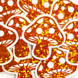 Turquoise Mushroom Stickers, Vinyl Die-Cuts for Woodland Fairycore DIY Crafts, Handmade Toadstools