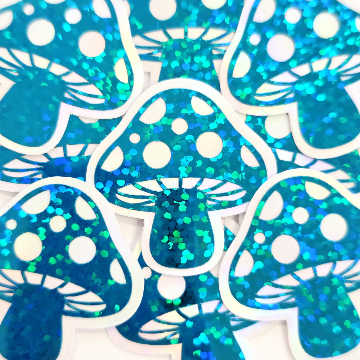 Dark Green Mushroom Stickers, Vinyl Die-Cuts for Woodland Fairycore Crafts, Scrapbook Embellishments