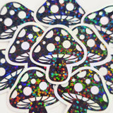 Turquoise Mushroom Stickers, Vinyl Die-Cuts for Woodland Fairycore DIY Crafts, Handmade Toadstools