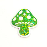 Green Mushroom Sticker Bundle, Die-Cut Woodland Fairycore Decals, Handmade Vinyl Toadstools