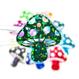 Dark Green Mushroom Stickers, Vinyl Die-Cuts for Woodland Fairycore Crafts, Scrapbook Embellishments