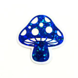 Blue Mushroom Sticker Bundle, Die-Cut Woodland Fairycore Decals, Handmade Vinyl Toadstools