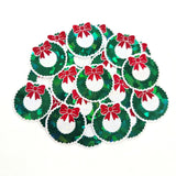 Sparkly Christmas Wreath Die Cut Stickers for card envelopes, gift tags and holiday crafts.