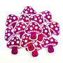 Pink Mushroom Stickers, Vinyl Die-Cuts for DIY Woodland Fairy Houses, Handmade Vinyl Toadstools