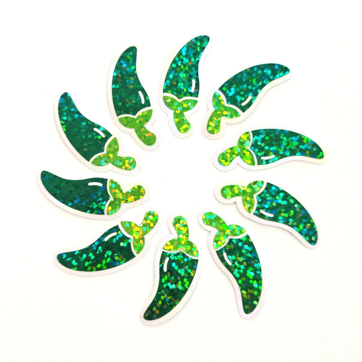 Green Jalapeno Peppers Sticker Set, Vegetable Garden Die Cut Vinyl Decals, spicy food label