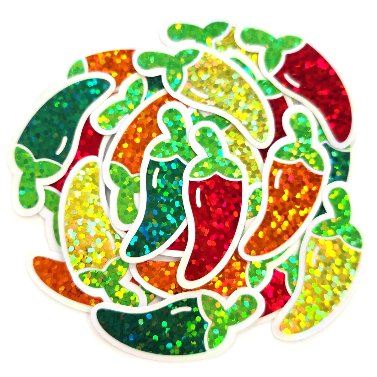 Jalapeno Peppers Die Cut Stickers, Set of Vegetable Garden Vinyl Decals, spicy food label