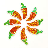 Jalapeno Peppers Die Cut Stickers, Set of Vegetable Garden Vinyl Decals, spicy food label