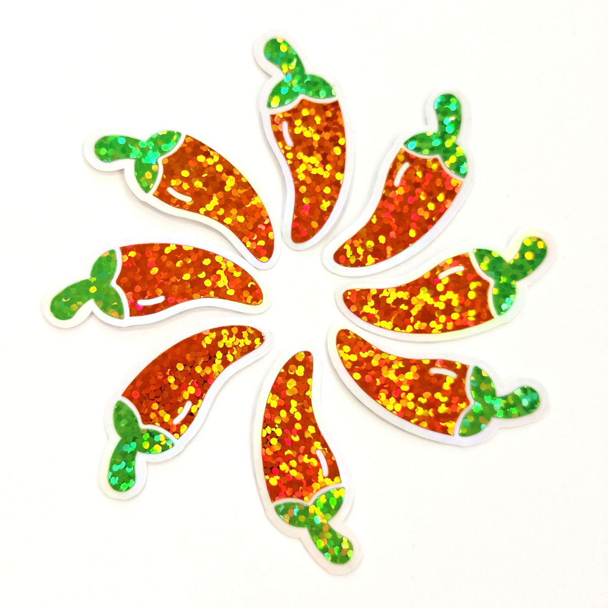 Green Jalapeno Peppers Sticker Set, Vegetable Garden Die Cut Vinyl Decals, spicy food label