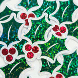 Holly Leaf and Berry Die Cut Stickers for Christmas card envelopes, gift tags and holiday crafts.