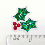 Holly Die Cut Stickers for Christmas card envelopes, gift tags and holiday crafts.