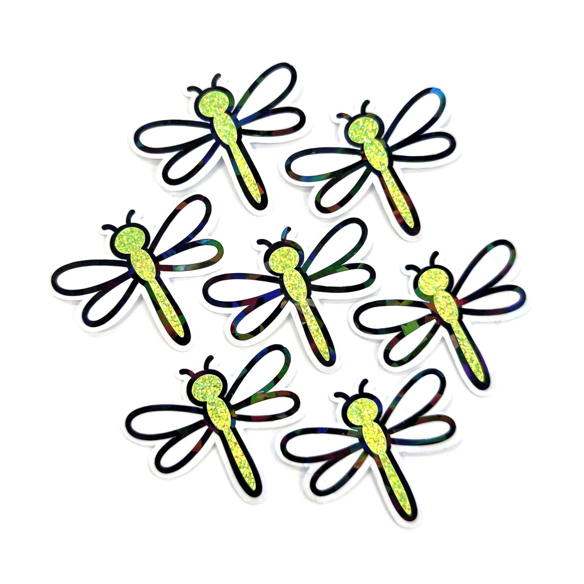 Dragonfly Die Cut Stickers, set of cute bugs for mason jars, envelopes, journals and crafts, choose color.