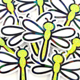 Dragonfly Die Cut Stickers, set of cute bugs for mason jars, envelopes, journals and crafts, choose color.
