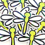 Dragonfly Die Cut Stickers, set of cute bugs for mason jars, envelopes, journals and crafts, choose color.