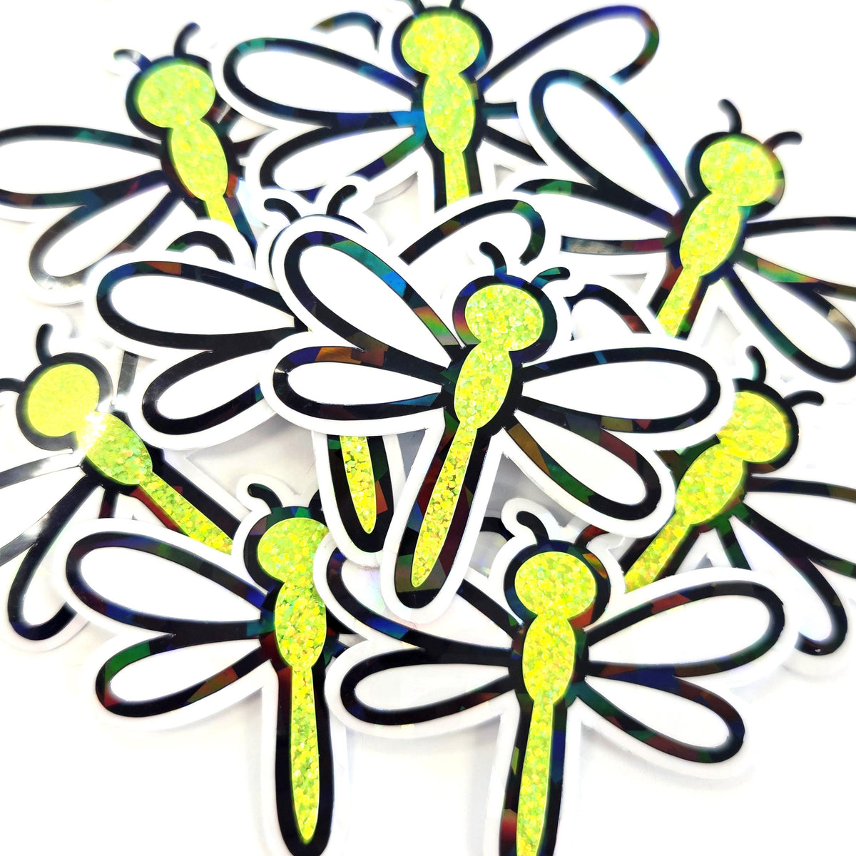 Dragonfly Die Cut Stickers, set of cute bugs for mason jars, envelopes, journals and crafts, choose color.