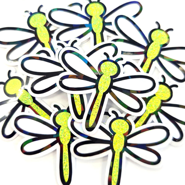 Dragonfly Die Cut Stickers, set of cute bugs for mason jars, envelopes, journals and crafts, choose color.