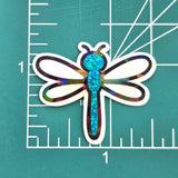 Turquoise Glitter Dragonfly Die-Cut Stickers, Bug Vinyl Decals, Journal Crafts