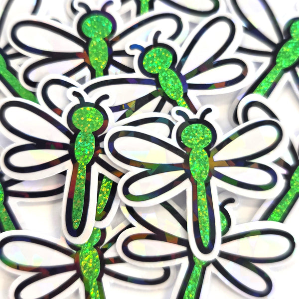Purple Dragonfly Die-Cut Stickers, Cute Bug Vinyl Decals for Journals, Greeting Cards and Crafts.