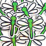 Green Glitter Dragonfly Die-Cut Stickers, Bug Vinyl Decals, Journal Crafts