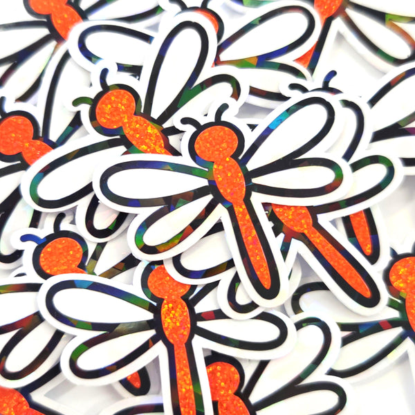 Purple Dragonfly Die-Cut Stickers, Cute Bug Vinyl Decals for Journals, Greeting Cards and Crafts.