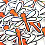 Orange Glitter Dragonfly Die-Cut Stickers, Bug Vinyl Decals, Journal Crafts