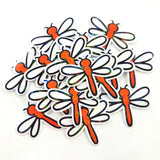 Orange Glitter Dragonfly Die-Cut Stickers, Bug Vinyl Decals, Journal Crafts