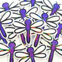 Purple Dragonfly Die-Cut Stickers, Cute Bug Vinyl Decals for Journals, Greeting Cards and Crafts.