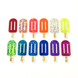 Popsicle Die Cut Stickers, Set of sparkly Ice Pop Stickers for Summer Birthday Party Invitations, Envelope Seals, and Scrapbook pages.