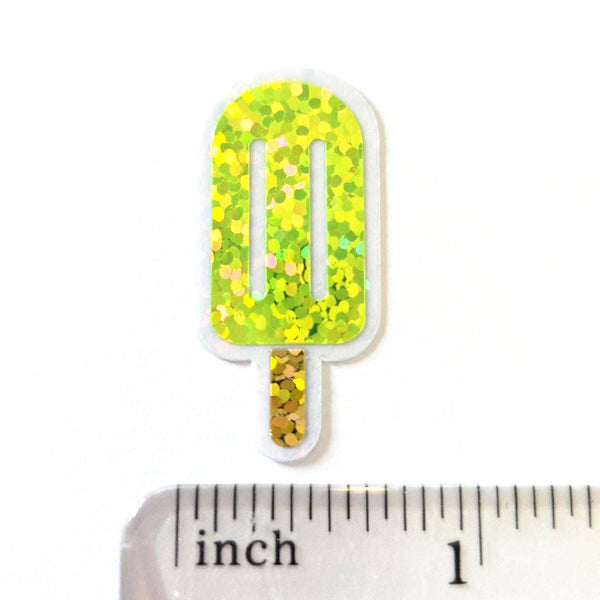 Popsicle Die Cut Stickers, Set of sparkly Ice Pop Stickers for Summer Birthday Party Invitations, Envelope Seals, and Scrapbook pages.