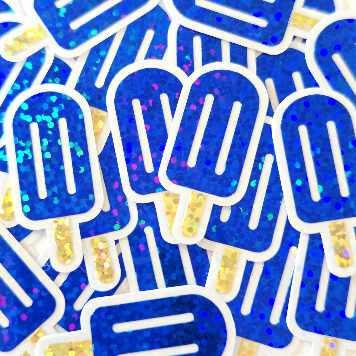 Purple Popsicle Stickers, set of 24 Sparkly Ice Pop Die Cuts for DIY Birthday Party Invitations, Envelopes, and Summer Scrapbook pages
