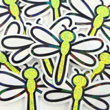 Blue Dragonfly Die-Cut Stickers, Glitter Bug Vinyl Decals, Journal Crafts