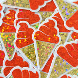 Mini Green Ice Cream Cone Die Cut Stickers, set of 20 for crafts, scrapbooking and journals.