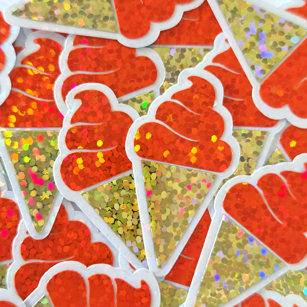Mini Green Ice Cream Cone Die Cut Stickers, set of 20 for crafts, scrapbooking and journals.