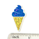 Mini Blue Ice Cream Cone Die Cut Stickers, set of 20 embellishments for scrapbooks, journals, planners, greeting cards and craft projects