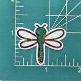 Dark Green Dragonfly Die-Cut Stickers for scrapbooks, journals and craft projects