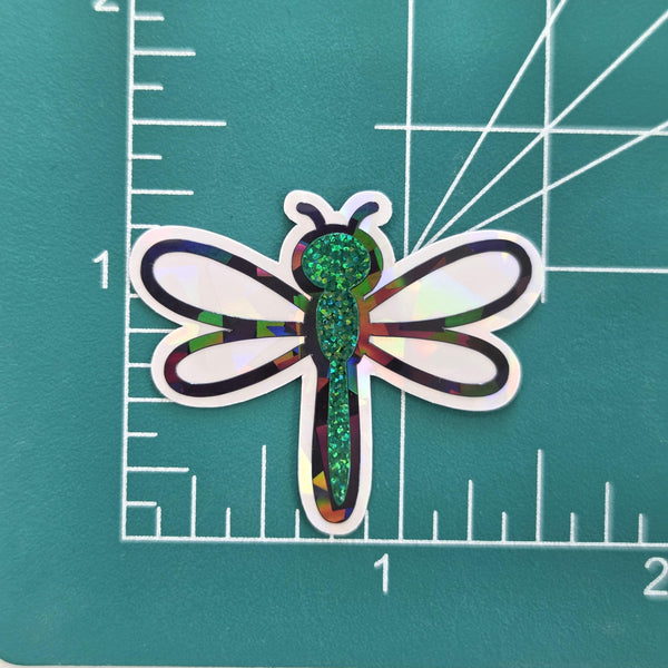 Dark Green Dragonfly Die-Cut Stickers for scrapbooks, journals and craft projects