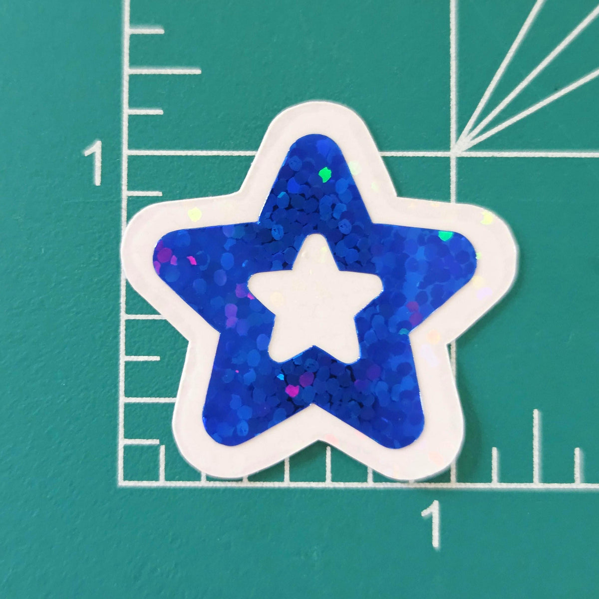 Patriotic Stars Die Cut Stickers, Red Silver Blue glitter vinyl stars for card making, journals and scrapbooks, set of 30