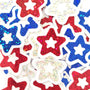 Patriotic Stars Die Cut Stickers, Red Silver Blue glitter vinyl stars for card making, journals and scrapbooks, set of 30