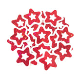 Red Glitter Star Stickers, set of 30 Vinyl Die Cuts, sparkly stars for crafts, journals, scrapbooks and classroom projects.