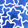 Blue Star Die Cut Stickers, set of 30 Sparkly Stars for crafts, journals, scrapbooks and classroom projects.