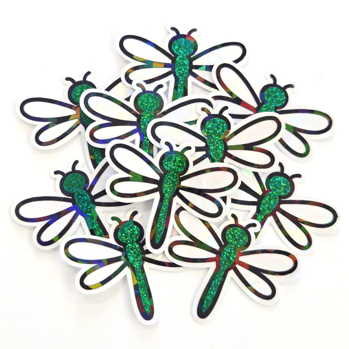 Dark Green Dragonfly Die-Cut Stickers for scrapbooks, journals and craft projects