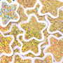 Gold Star Die Cut Stickers, set of 30 sparkly glitter gold stars for crafts, journals, scrapbooks and classroom projects.