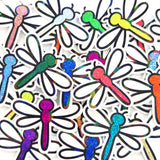 Glitter Dragonfly Die-Cut Stickers, set of 15 Multi-Color Vinyl Decals for Journals, Planners, Crafts