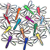 Glitter Dragonfly Die-Cut Stickers, set of 15 Multi-Color Vinyl Decals for Journals, Planners, Crafts