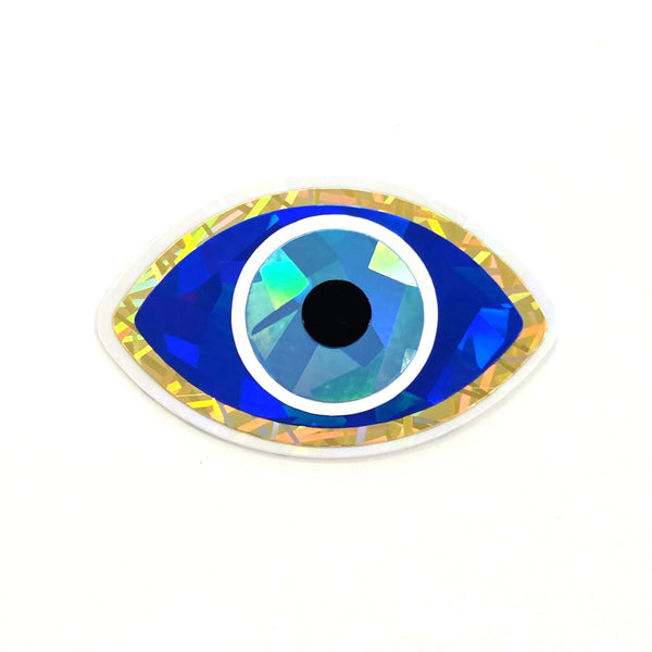 Blue Evil Eye Die Cut Sticker Set for DIY crafts, scrapbook decorations and greeting cards, good luck symbol.