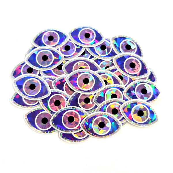 Purple Evil Eye Die Cut Sticker Set for DIY crafts, scrapbook decorations and greeting cards, good luck symbol.