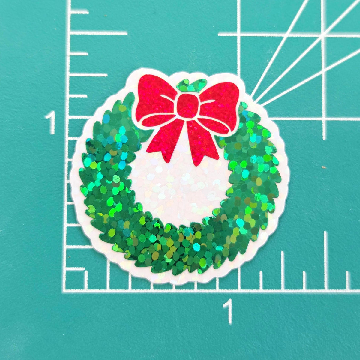 Christmas Wreath Die Cut Stickers for greeting card envelopes, gift tags and holiday crafts.